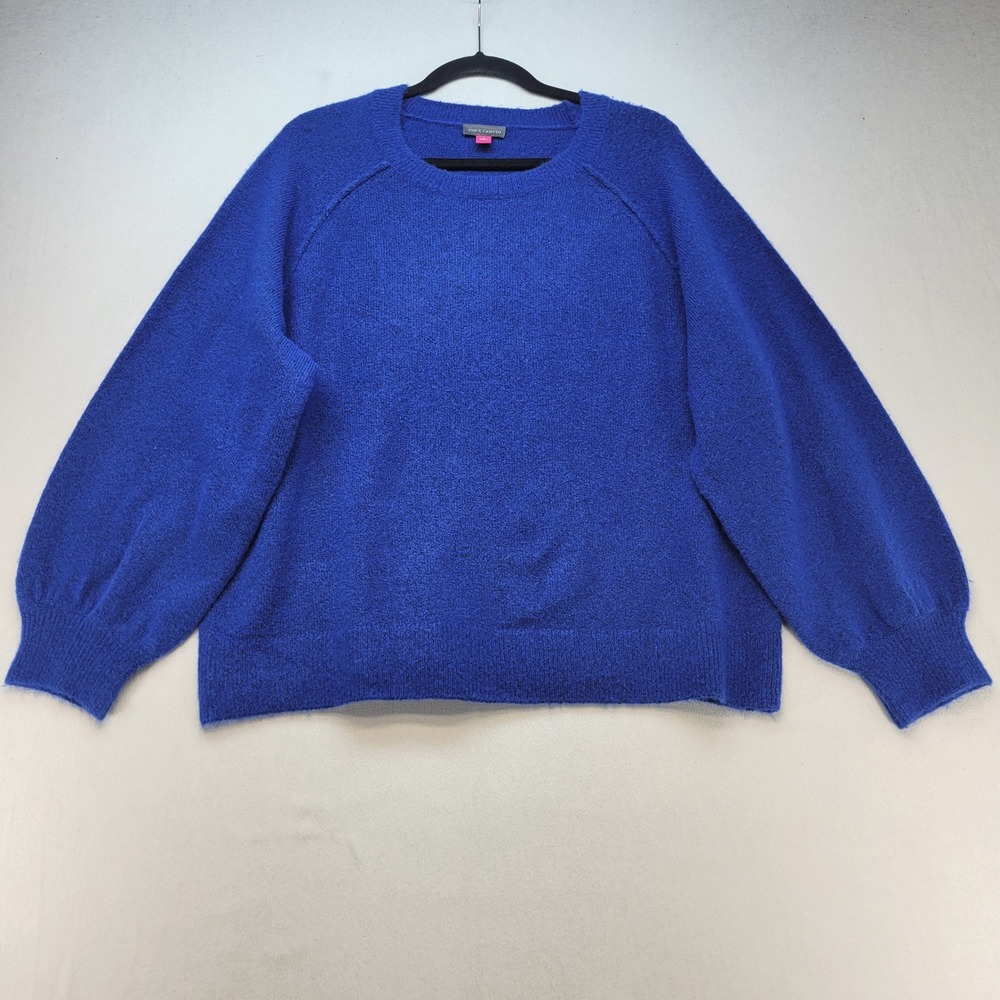 Vince Camuto Sweater Womens Large Blue Casual Balloon Sleeve Knit Pullover